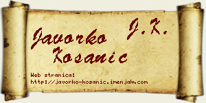 Javorko Kosanić vizit kartica